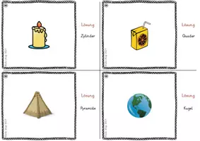 Vorschau - Fördermaterial/Inklusion - Geometrische Körper erkennen - 80 Aufgabenkarten (in 2 Varianten) - Seite 1