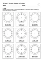 Vorschau - Arbeitsblätter - Uhrzeiten darstellen (40 Minuten) (Uhr lesen) - Seite 3