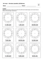 Vorschau - Arbeitsblätter - Uhrzeiten darstellen (55 Minuten) (Uhr lesen) - Seite 2