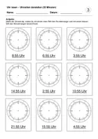 Vorschau - Arbeitsblätter - Uhrzeiten darstellen (55 Minuten) (Uhr lesen) - Seite 3