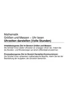 Vorschau - Arbeitsblätter - Uhrzeiten darstellen (Volle Stunden) (Uhr lesen) - Seite 1
