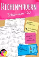 Vorschau - Arbeitsblätter - Rechenmauer Zahlenraum 100 dreifach differenziert - Deckblatt