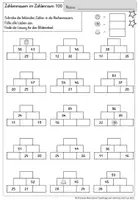 Vorschau - Arbeitsblätter - Rechenmauer Zahlenraum 100 dreifach differenziert - Seite 3