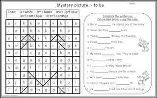 Vorschau - Arbeitsblätter - Mystery Picture - To Be - Seite 2