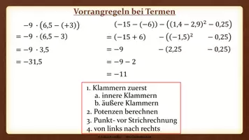 Vorschau - Präsentationen/Tafelbilder - Tafelbilder - Vorrangregeln bei Termen - Seite 1