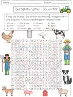 Vorschau - Arbeitsblätter - Buchstabengitter BAUERNHOF Suchsel 2fach differenziert - Seite 2