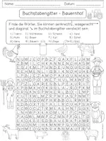 Vorschau - Arbeitsblätter - Buchstabengitter BAUERNHOF Suchsel 2fach differenziert - Seite 3