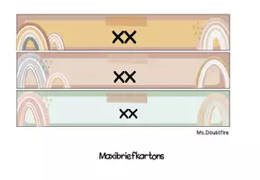 Vorschau - Unterrichtsreihen - Maxibriefkarton Etiketten Boho | 7 editierbare PowerPoint Vorlagen | Lehrerorganisation | Homeoffice - Seite 1