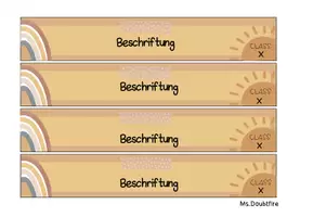 Vorschau - Unterrichtsreihen - Maxibriefkarton Etiketten Boho | 7 editierbare PowerPoint Vorlagen | Lehrerorganisation | Homeoffice - Seite 3