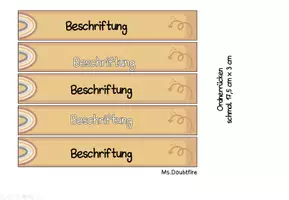 Vorschau - Mal- und Bastelvorlagen - Ordnerrücken Boho 17,5 x 3 cm | schmale Ordner | Lehrerorganisation - Seite 1