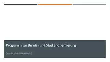 Vorschau - Stundenentwürfe - Programm zur Berufs- und Studienorientierung - Seite 1