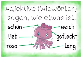 Vorschau - Poster - Deutsch: Plakat "Adjektive" im Deutschunterricht - Seite 1