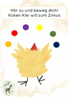 Vorschau - Fördermaterial/Inklusion - Zuhör- und Bewegungsgeschichte Küken Kiki will zum Zirkus - Deckblatt