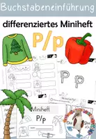 Vorschau - Arbeitsblätter - Buchstabe P / p - differenziertes Miniheft für die Buchstabeneinführung - Deckblatt