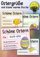 Vorschau - Mal- und Bastelvorlagen - Ostergrüße Ostern - Grußkarten & Warme Dusche - Deckblatt