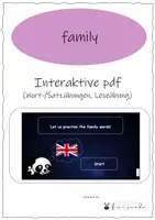 Vorschau - Interaktives Material - Englisch: Interaktive Übung "family" - Deckblatt