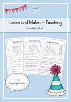Vorschau - Arbeitsblätter - Lesen und Malen "Fasching" (3-fach differenziert) - Deckblatt