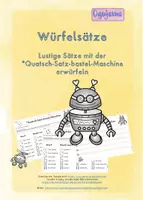 Vorschau - Arbeitsblätter - Würfelsätze mit der *Quatsch-Satz-bastel-Maschine erwürfeln - Deckblatt