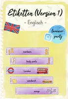 Vorschau - Anderer Materialtyp - Etiketten (Version 1): Englisch - Deckblatt