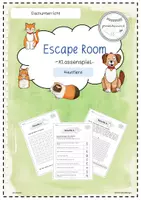 Vorschau - Stationenlernen - Escape Room- Haustiere Klasse 2/3 - Deckblatt
