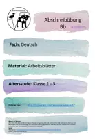 Vorschau - Arbeitsblätter - Abschreibübung Bb - Deckblatt