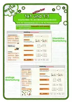 Vorschau - Stationenlernen - 1 x1 und 1:1 Üben - editierbar, interaktiv und analog - Deckblatt