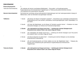 Vorschau - Stundenentwürfe - Unterrichtseinheit Kombinatorik - Seite 1