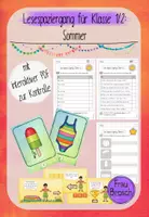 Vorschau - Arbeitsblätter - Lesepaket für Klasse 1/2: Sommer (analog, digital, interaktiv) - Seite 1