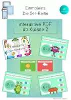 Vorschau - Spiele - interaktive PDF Einmaleins Die 5er Reihe - interaktives Pdf Fünferreihe - Deckblatt
