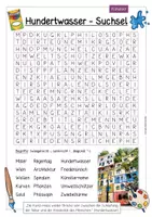 Vorschau - Arbeitsblätter - Hundertwasser - Suchsel (Künstler) - Deckblatt