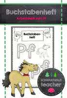 Vorschau - Arbeitsblätter - Buchstabenheft zum Pf mit Übungen zum Schreiben von Fragesätzen - Deckblatt