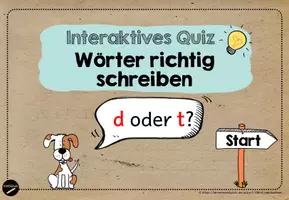 Vorschau - Interaktives Material - Interaktives Quiz | Auslautverhärtung - d oder t ? - Seite 1