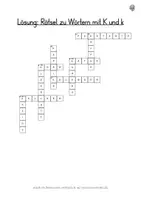 Vorschau - Arbeitsblätter - Rätsel Wörter mit K - Druckschrift - Differenzierung - Fibel - Seite 3
