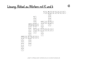 Vorschau - Arbeitsblätter - Rätsel Wörter mit K- Text - Druckschrift - Differenzierung - Seite 3