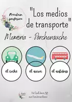 Vorschau - Spiele - Los medios de transporte - Memoria-Pärchensuche Verkehr - Deckblatt