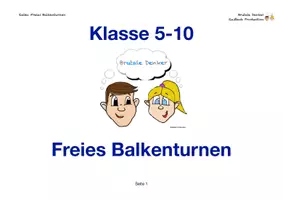 Vorschau - Arbeitsblätter - Freies Balkenturnen - Deckblatt