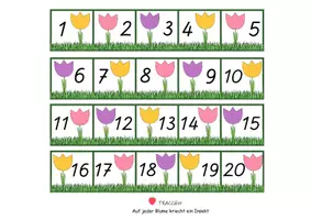 Vorschau - Arbeitsblätter - 20er Tafel - Zahlenstrahl - FRÜHLING - Klettaufgabe (TEACCH) - Seite 2