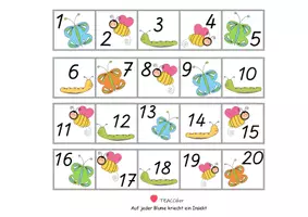 Vorschau - Arbeitsblätter - 20er Tafel - Zahlenstrahl - FRÜHLING - Klettaufgabe (TEACCH) - Seite 3