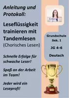 Vorschau - Arbeitsblätter - Sparpaket: Leseflüssigkeit trainieren mit Lautleseverfahren: Anleitung Tandemlesen und Übungstexte - Seite 1