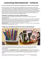 Vorschau - Arbeitsblätter - Lesetraining-Adventskalender in Grundschrift als farbige Printversion - Kurzgeschichte und Sterne zum Ausmalen - Seite 1