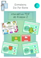 Vorschau - Spiele - interaktive PDF Einmaleins Die 7er Reihe - interaktives Pdf Siebenerreihe - Deckblatt