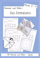 Vorschau - Arbeitsblätter - Himmel und Hölle: Das Einmaleins (Multiplikation Grundschule Mathe Klasse 2-3) - Deckblatt