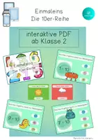 Vorschau - Spiele - interaktive PDF Einmaleins Die 10er Reihe - interaktives Pdf Zehnerreihe - Deckblatt