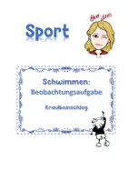 Vorschau - Arbeitsblätter - Motorisch passive SuS Beobachtung Beinschlag Fehlerquellen - Deckblatt