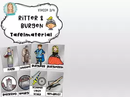 Vorschau - Bildkarten - Ritter und Burgen | Tafelmaterial - Deckblatt
