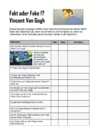 Vorschau - Arbeitsblätter - KUNST: Fakt oder Fake - Vincent Van Gogh (PDF) - Seite 1