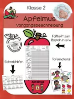 Vorschau - Arbeitsblätter - Apfelmus kochen - Vorgangsbeschreibung mit Bastelvorlage - Deckblatt