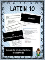Vorschau - Arbeitsblätter - Übungstexte für Schulaufgabe: Metamorphosen - 10. Klasse - Deckblatt