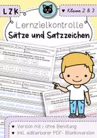 Vorschau - Arbeitsblätter - Lernzielkontrolle | Sätze & Satzzeichen | + editierbarer Version - Deckblatt