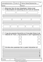 Vorschau - Arbeitsblätter - Lernzielkontrolle | Sätze & Satzzeichen | + editierbarer Version - Seite 2